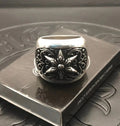 925 sterling silver chrome hearts vine hexagram rings