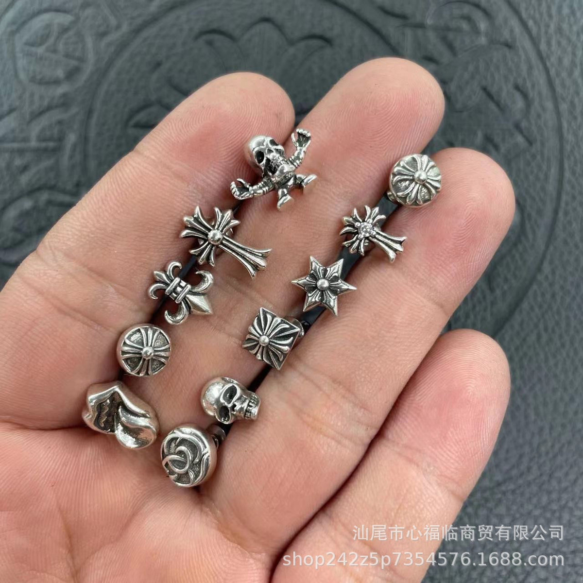 Chrome Hearts cross flower cross earrings