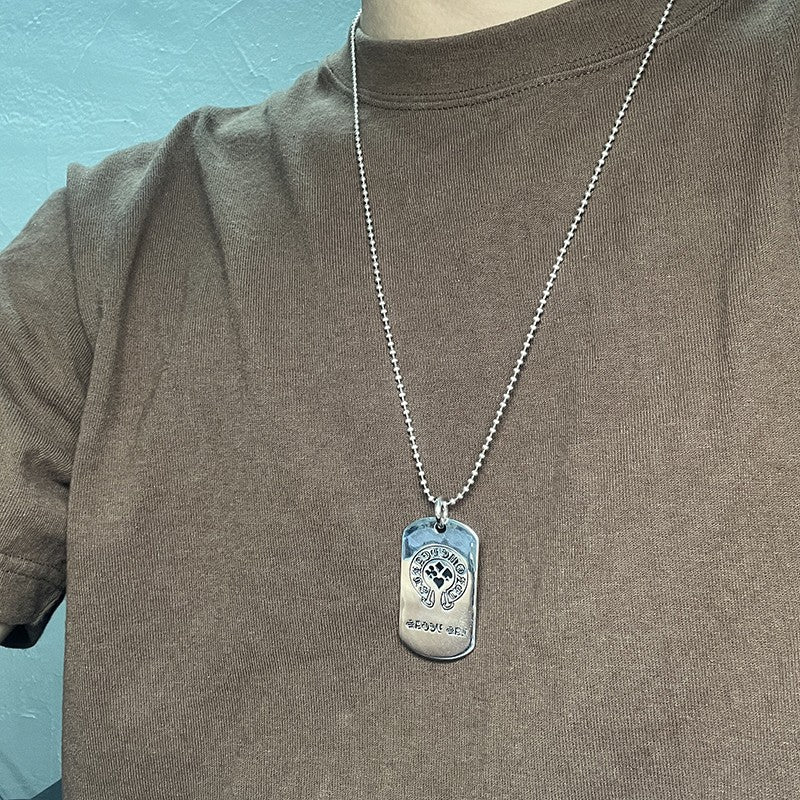Chrome Hearts retro horseshoe print poker tag pendant