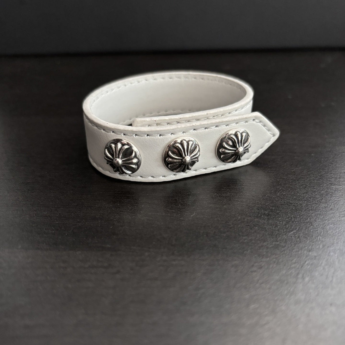 Chrome Hearts Cross-shaped anchor hexagram leather bracelet