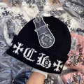 Chrome Hearts warm knit beanie for round faces