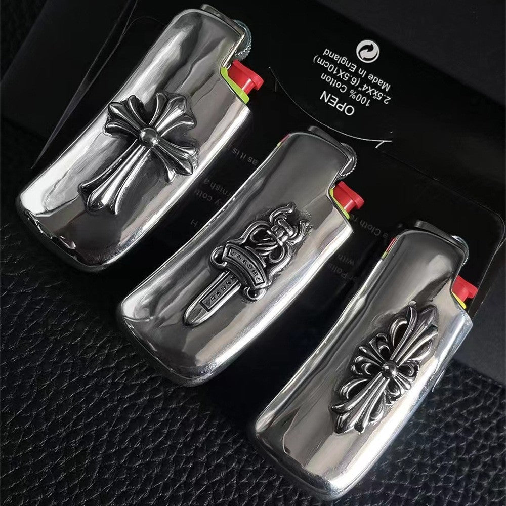 chrome hearts cross military flower sword grinding wheel lighter