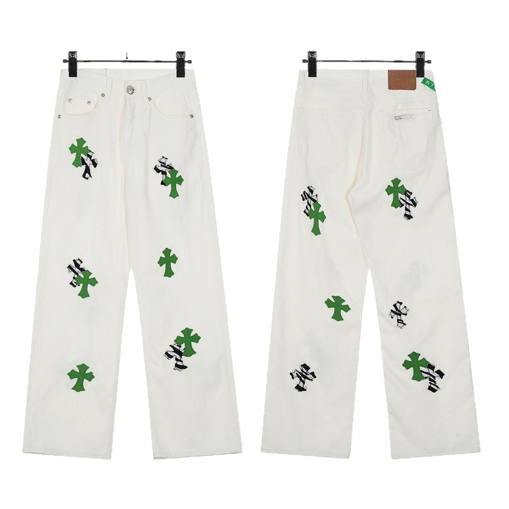 Chrome Hearts Cross Leather Jeans