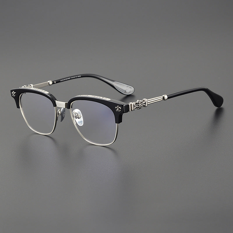 chrome hearts retro half-frame glasses frames