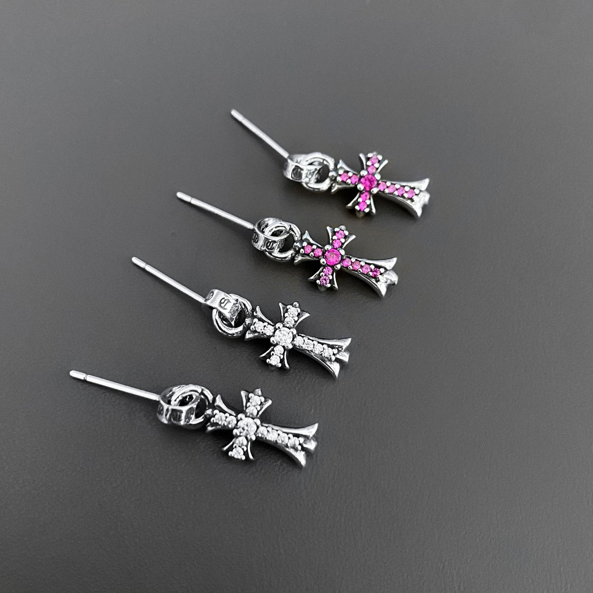 Chrome Hearts hand-made stone-set earrings