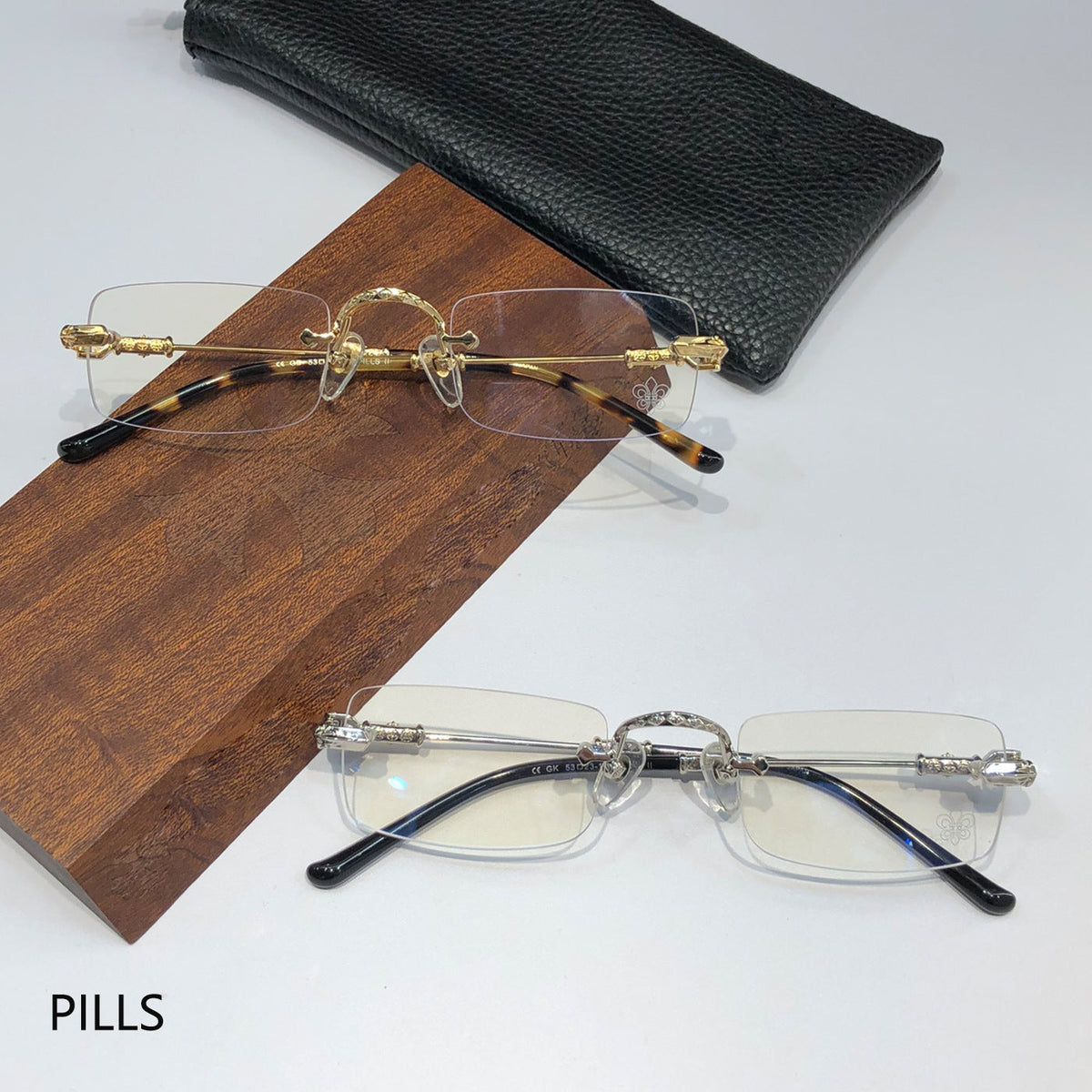 Chrome Hearts pure titanium square rimless eyeglass frames