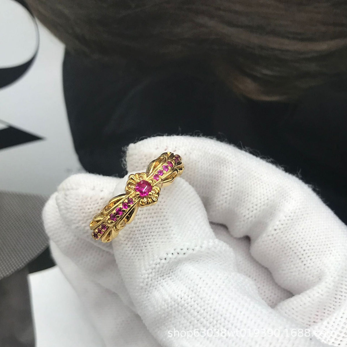 chrome hearts diamond retro narrow ring