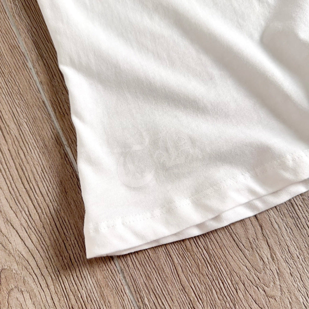 Chrome Hearts V-Neck Scroll Print Short-Sleeve T-Shirt