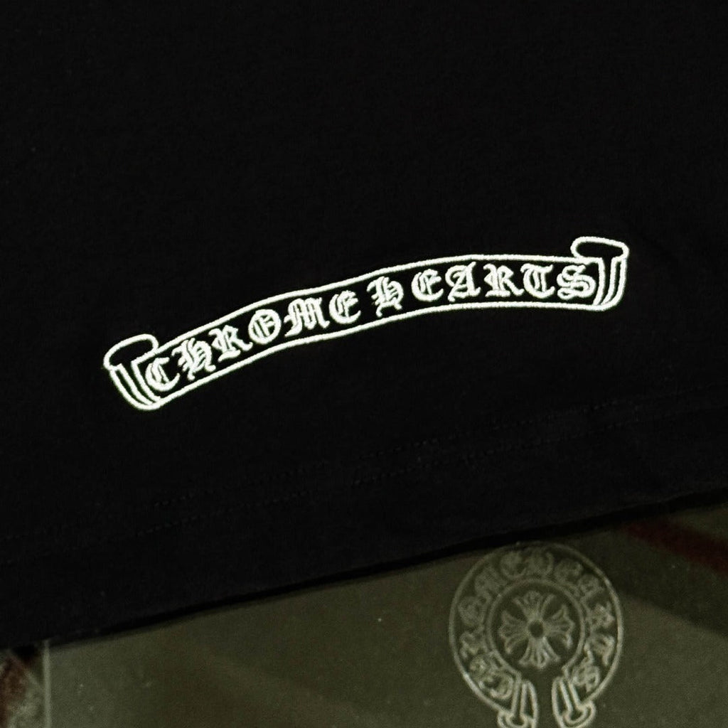 Chrome Hearts heavy-duty cross-stitch embroidery T-shirt