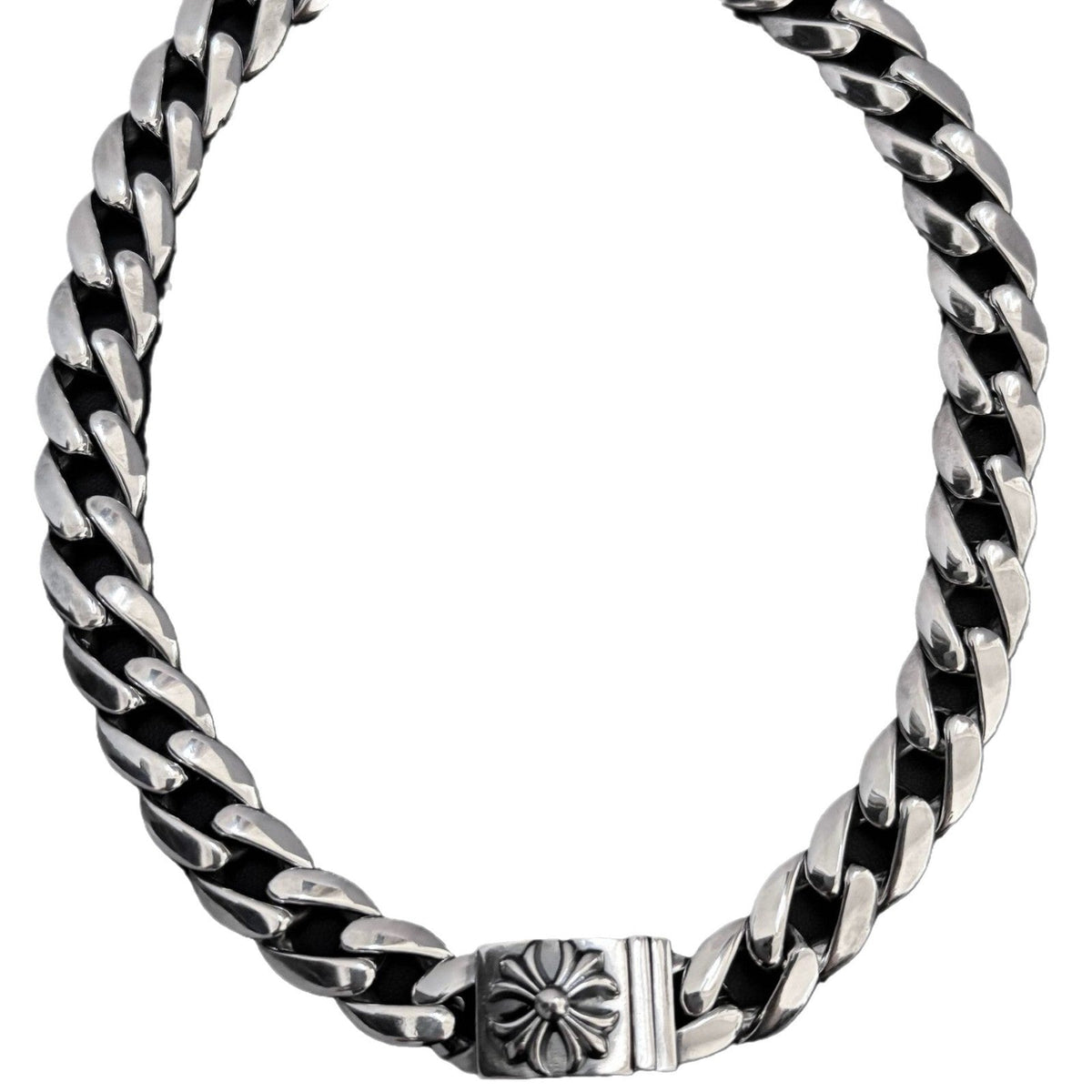Chrome Hearts thick sword cross flower hip-hop necklace