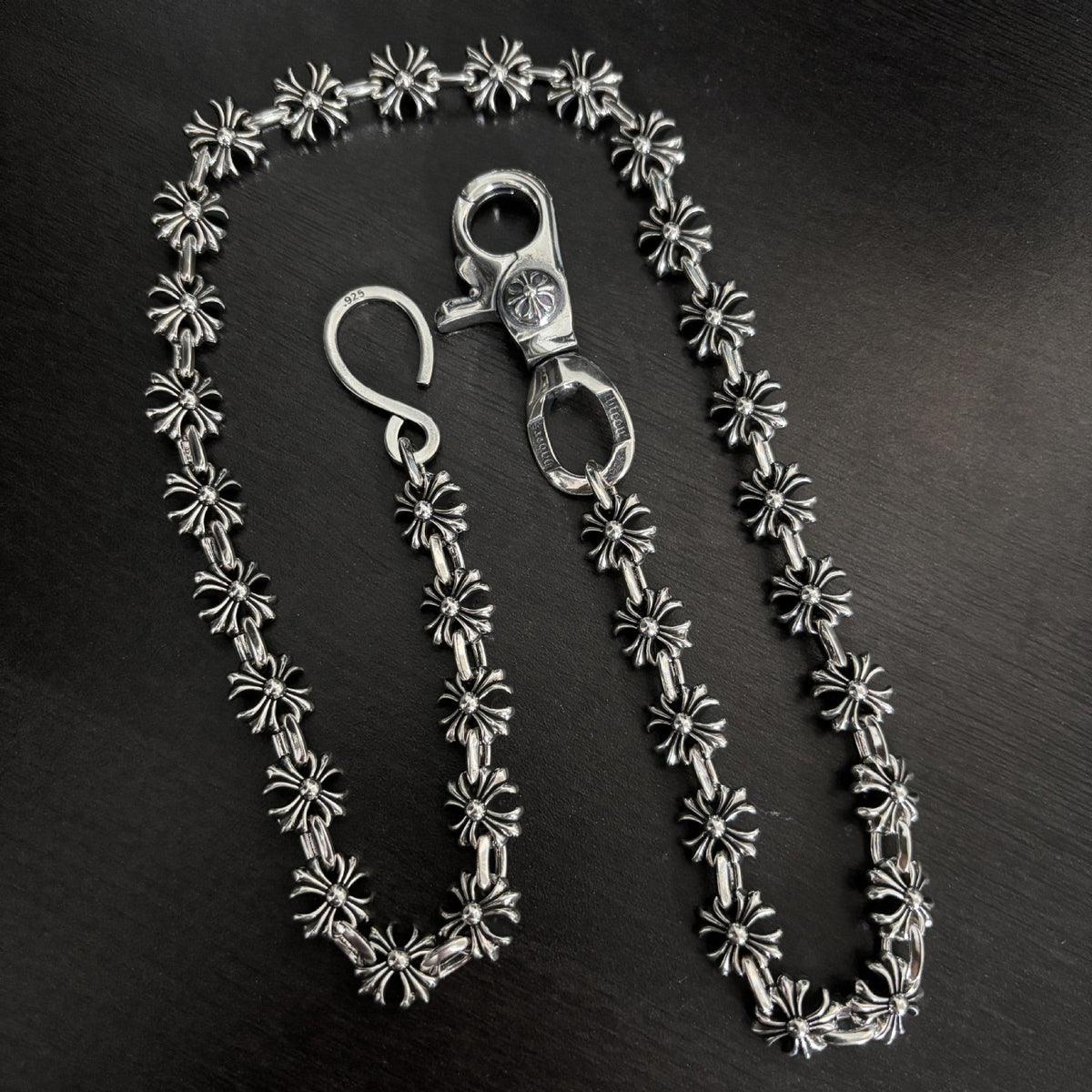 Chrome Hearts cross-stitch chain pants chain bag pendant