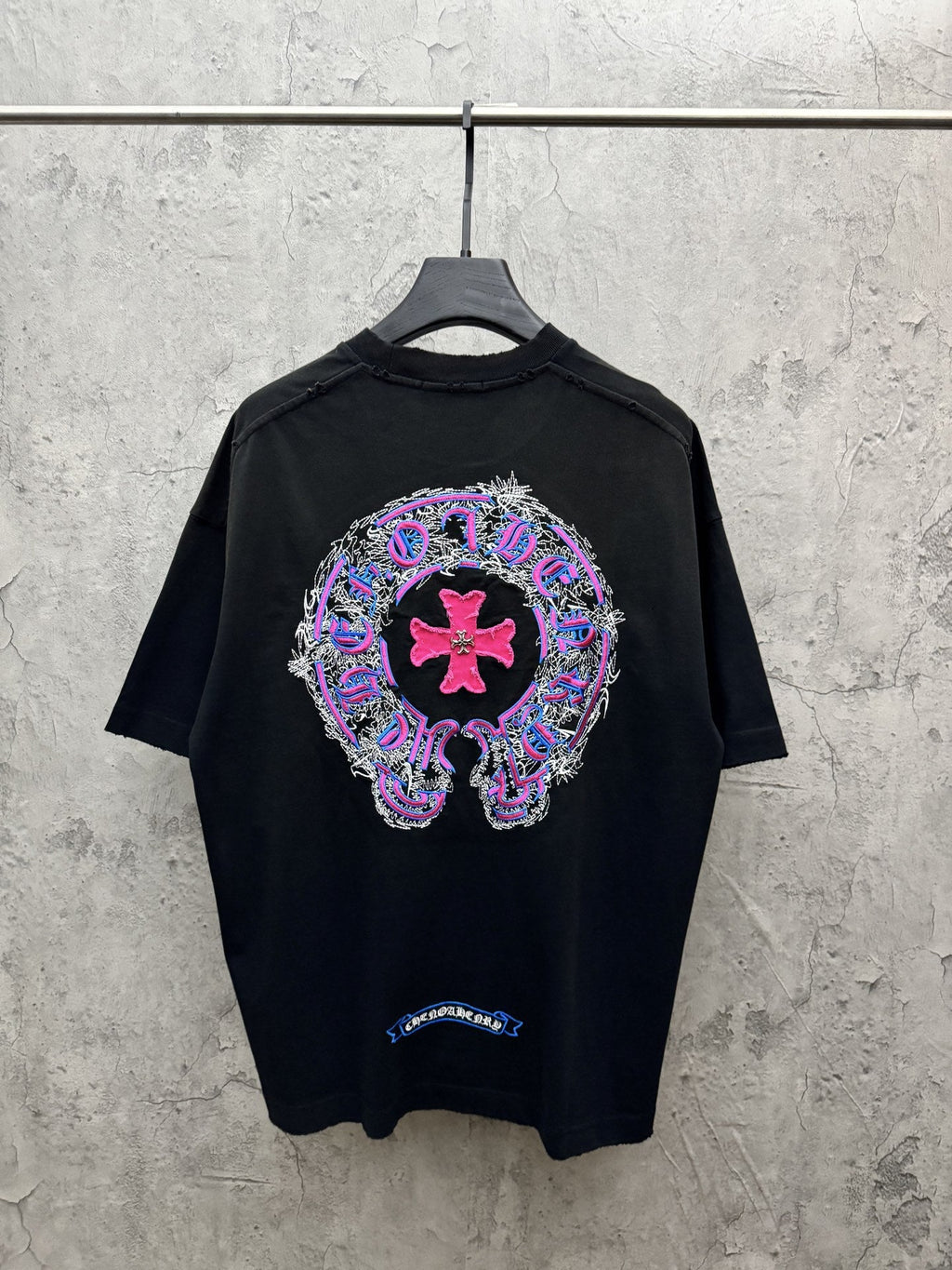 Chrome Hearts Washed Appliqué Embroidered Short-Sleeve T-Shirt