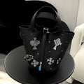 Chrome Hearts printed retro spicy girl style hand-held bucket bag