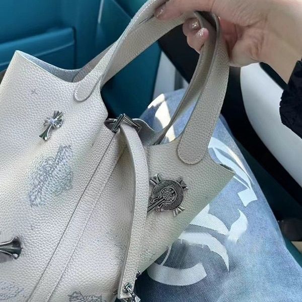 Chrome Hearts printed retro spicy girl style hand-held bucket bag